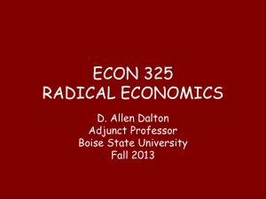 ECON 325 RADICAL ECONOMICS
