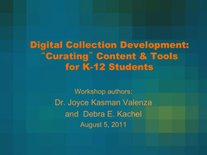 Digital Collection Development: “Curating” Content