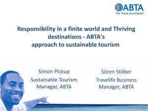 ABTA`s approach to sustainable tourism
