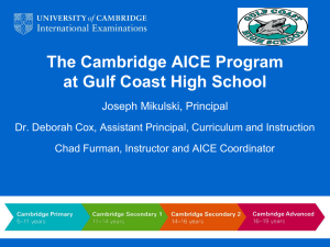 Presentation title - AICE at Gulf Coast High School