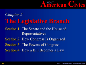 Chapter 5: The Legislative Branch