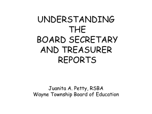 Board Secretary Report Presentation