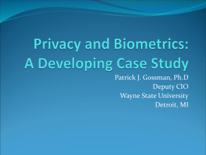 Privacy and Biometrics: A Short Case Study