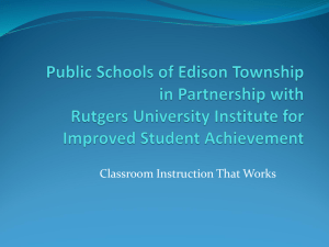District Overview - Edison Township Public Schools