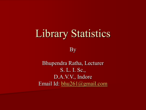 Library Statistics - Library and Information Science