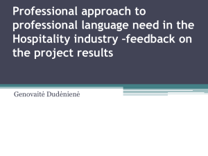 Professional approach to professional language need in the