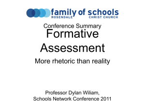 Assessment for Learning 2011 – Dylan Wiliam @ Schools Network