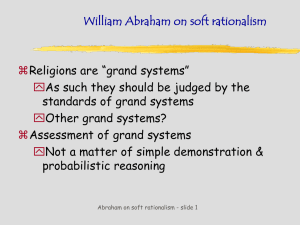 William Abraham on soft rationalism