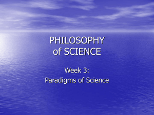 PHILOSOPHY of SCIENCE