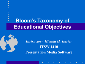 Bloom`s Taxonomy of Educational Objectives