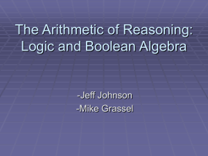 The Arithmetic of Reasoning: Logic and Boolean Algebra