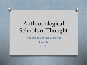 Anthropological Schools of Thought