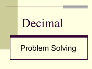 Decimal Problem Solving