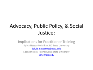 Advocacy, Public Policy, & Social Justice: