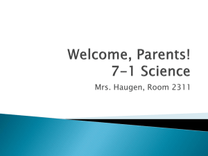 Welcome to 7-1 Science!