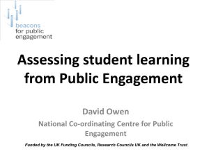 Assessing student learning from Public Engagement