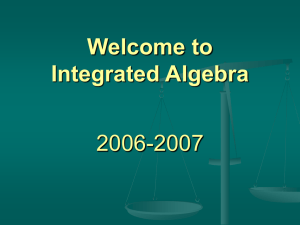 Integrated Algebra - Jamestown School District