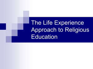 The Life Experience Approach to Religious Education