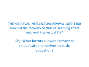 THE MEDIEVAL INTELLECTUAL REVIVAL 1000