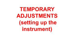 TEMPORARY ADJUSTMENTS (setting up the