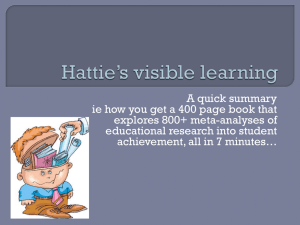 Hattie`s visible learning in 7 minutesx