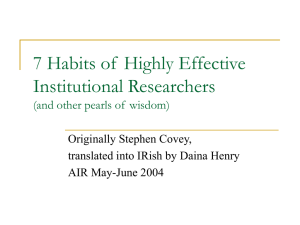 7 Habits of Highly Effective Institutional Researchers