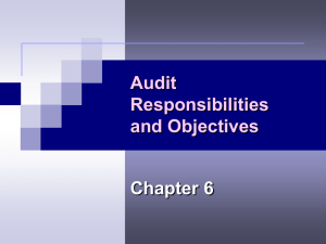 Chapter 6 – Audit Responsibilities and Objectives
