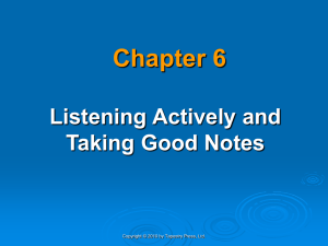 Chap 6 Listening-Notetaking - Community and Technical College