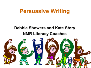 Persuasive Writing Grade 3 and 5