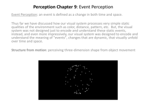 Perception Chapter 9: Event Perception