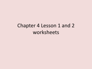 Chapter 4 Lesson 1 and 2 worksheetsx