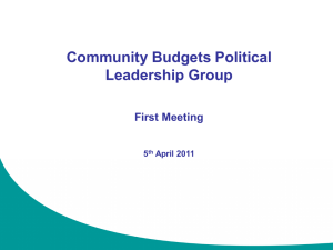 Community Budgets Political Leadership Group, 5 April 2011
