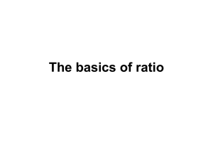 The basics of ratio