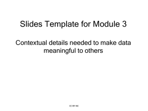 Module 3 Lecture Slides to Accompany Online Curriculum