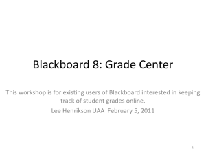 Blackboard 8: Grade Center - Mat
