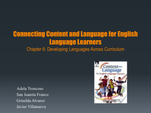 Chapter 6-Connecting Content & Language