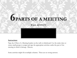 6 Parts of a Meeting Wall Activity PPT