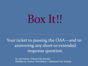 "Box It!" method - Lakewood City Schools