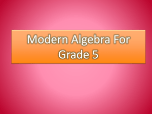 Modern Algebra For Grade 5