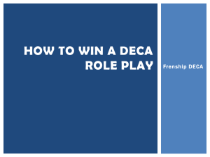 How to win a DECA ROLE PLAY