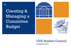 Creating & Managing a Committee Budget