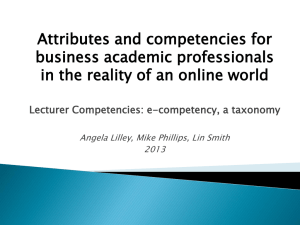 Lecturer Competencies: a new framework