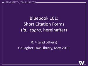 Short Citation Forms - Gallagher Law Library