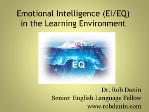 Emotional Intelligence (EI) in the Learning Environment
