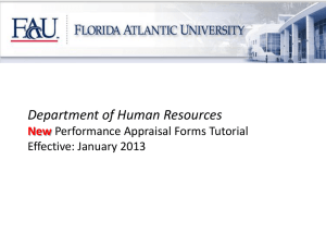 Department of Human Resources New Performance Appraisal