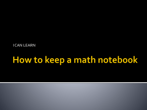 How to Keep a Math Notebook