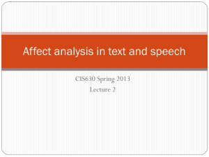 Affect analysis in text and speech