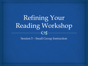 Refining Your Reading Workshop session 5