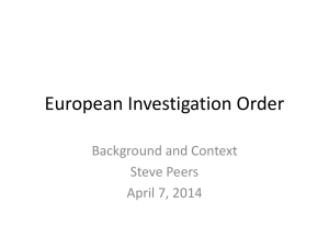 European Investigation Order: Background and Context
