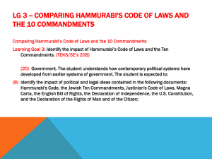 LG 3 -- Comparing Hammurabi`s Code of Laws